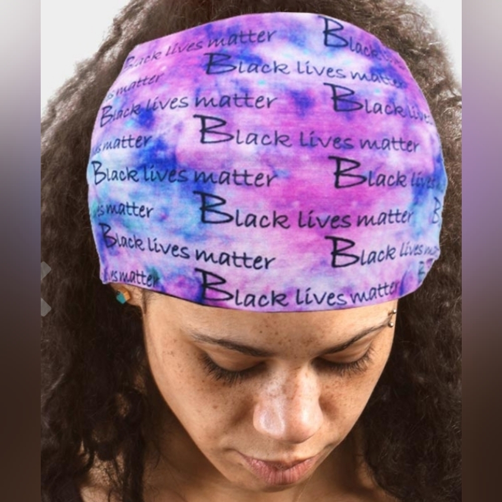 3pc SET BLM stretch tie dye WIDE Headbands. bright beautiful summer colors.